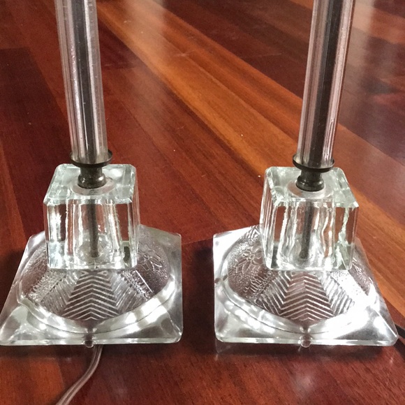 Beautiful pair of glass lamp base - Picture 2 of 4